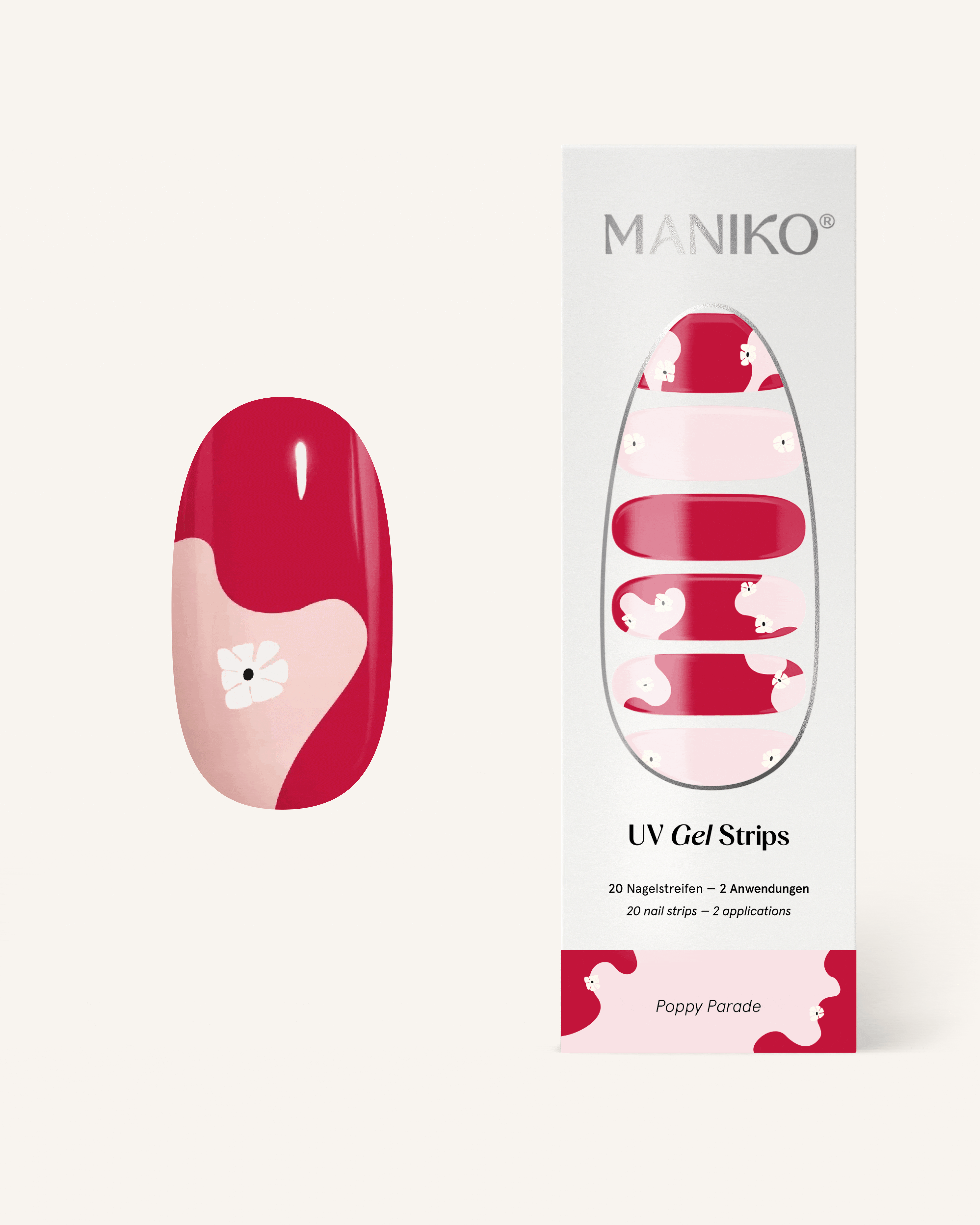 maniko-poppy-parade-uv-gel-strips-rot-mit-pastell image 1