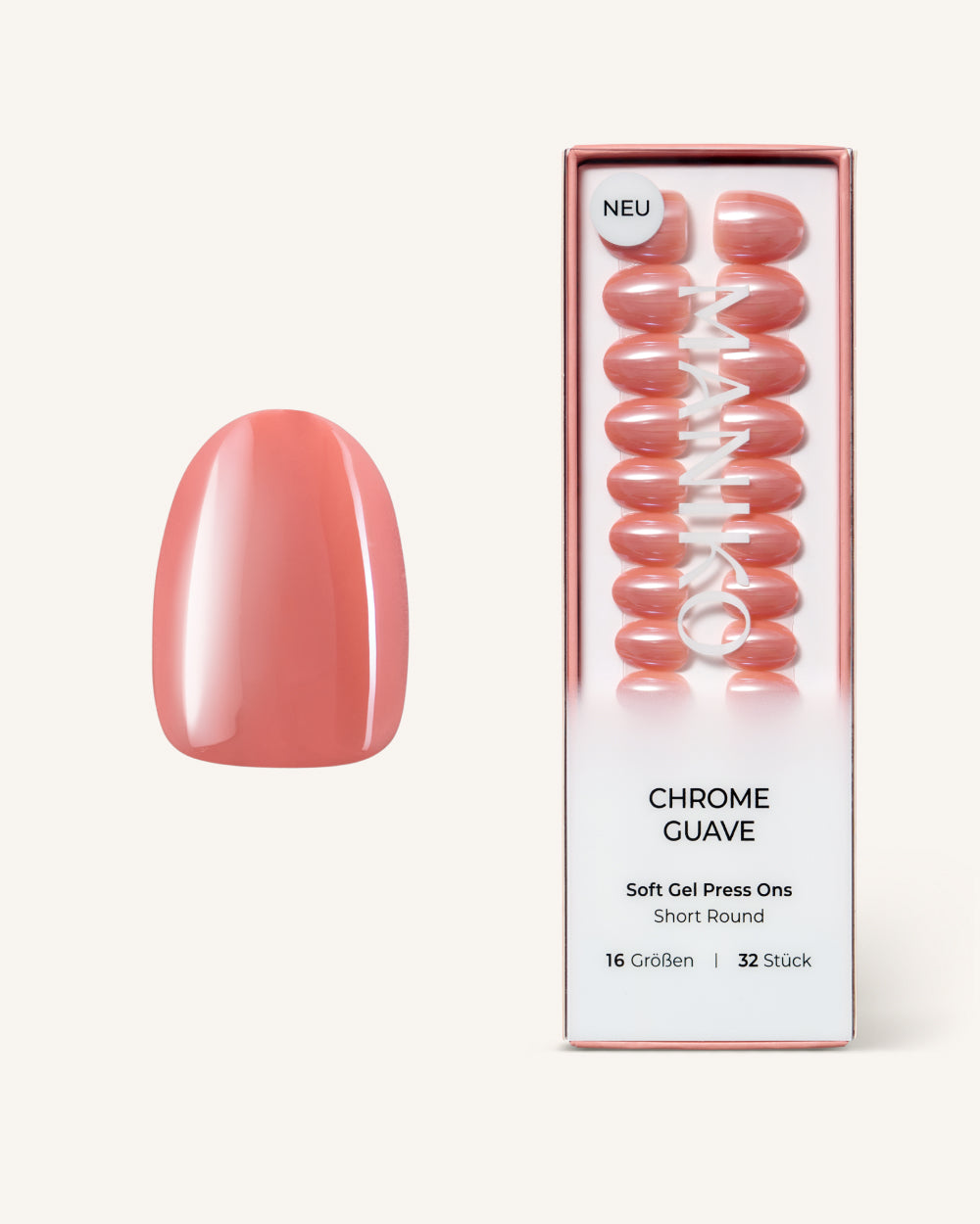 maniko-chrome-guave-short-round-soft-gel-press-ons image 1