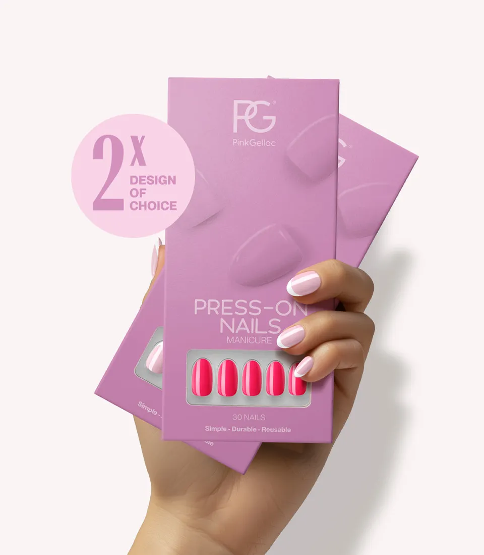 pink-gellac-press-on-n-gel-set-aus-2-designs image 1