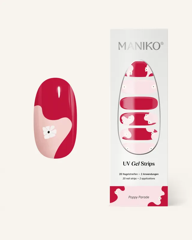 maniko-poppy-parade-uv-gel-strips-rot-mit-pastell image 1