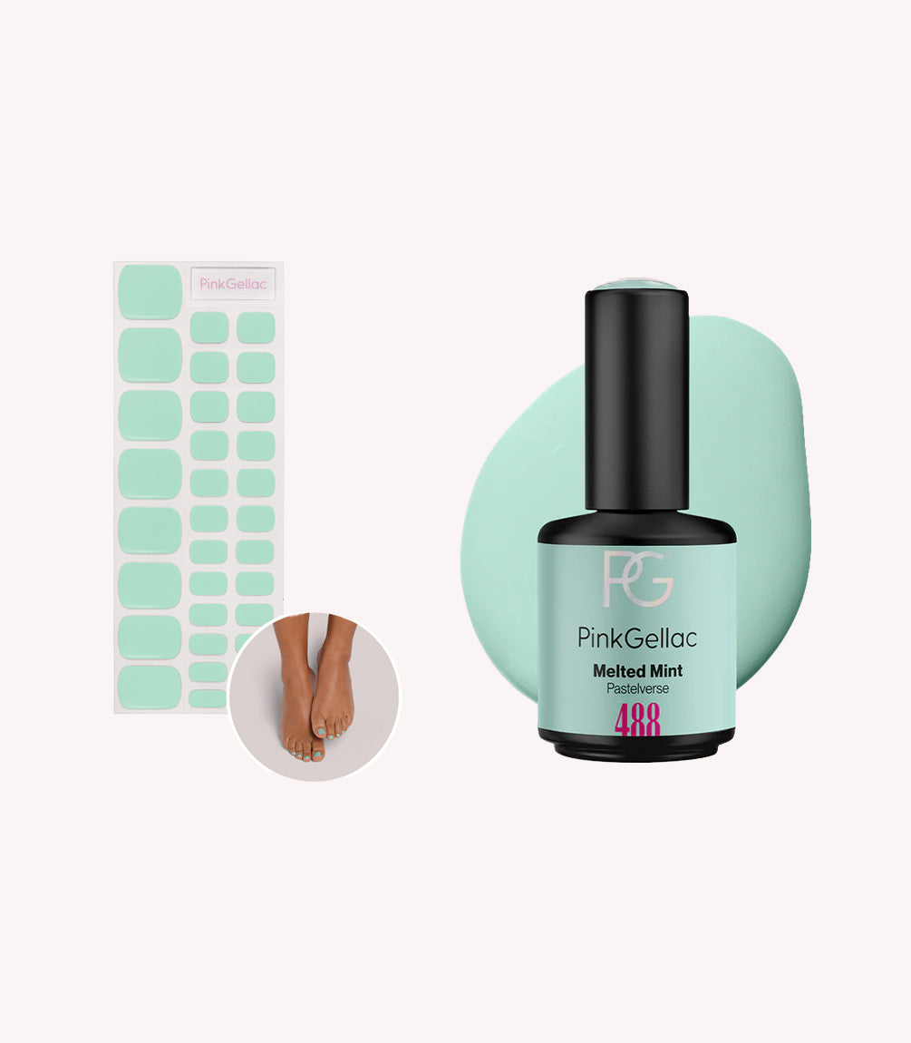 pink-gellac-488-melted-mint-set-gel-lack-pedicure-stickers-gr-n image 1