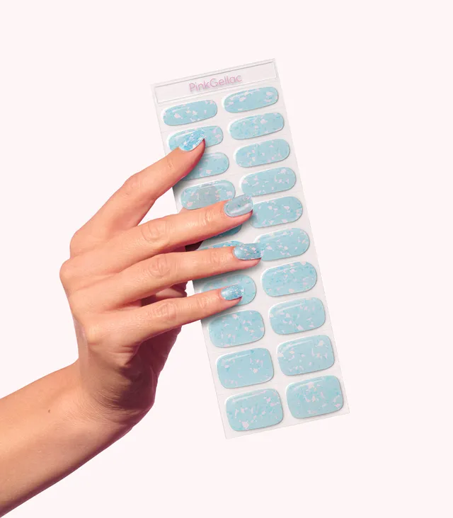 pink-gellac-009-holographic-blue-gel-nail-sticker image 1