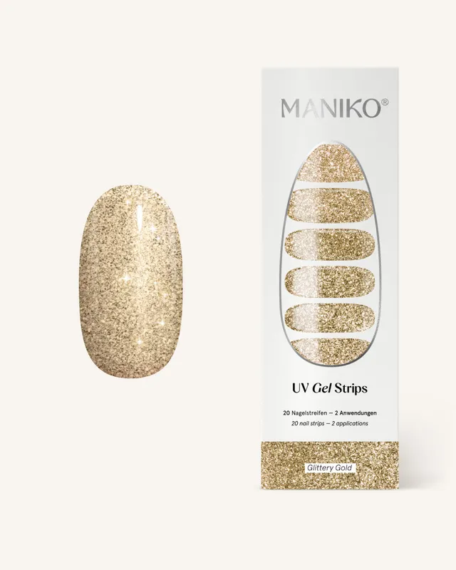 maniko-glittery-gold-uv-uv-gel-strips image 1
