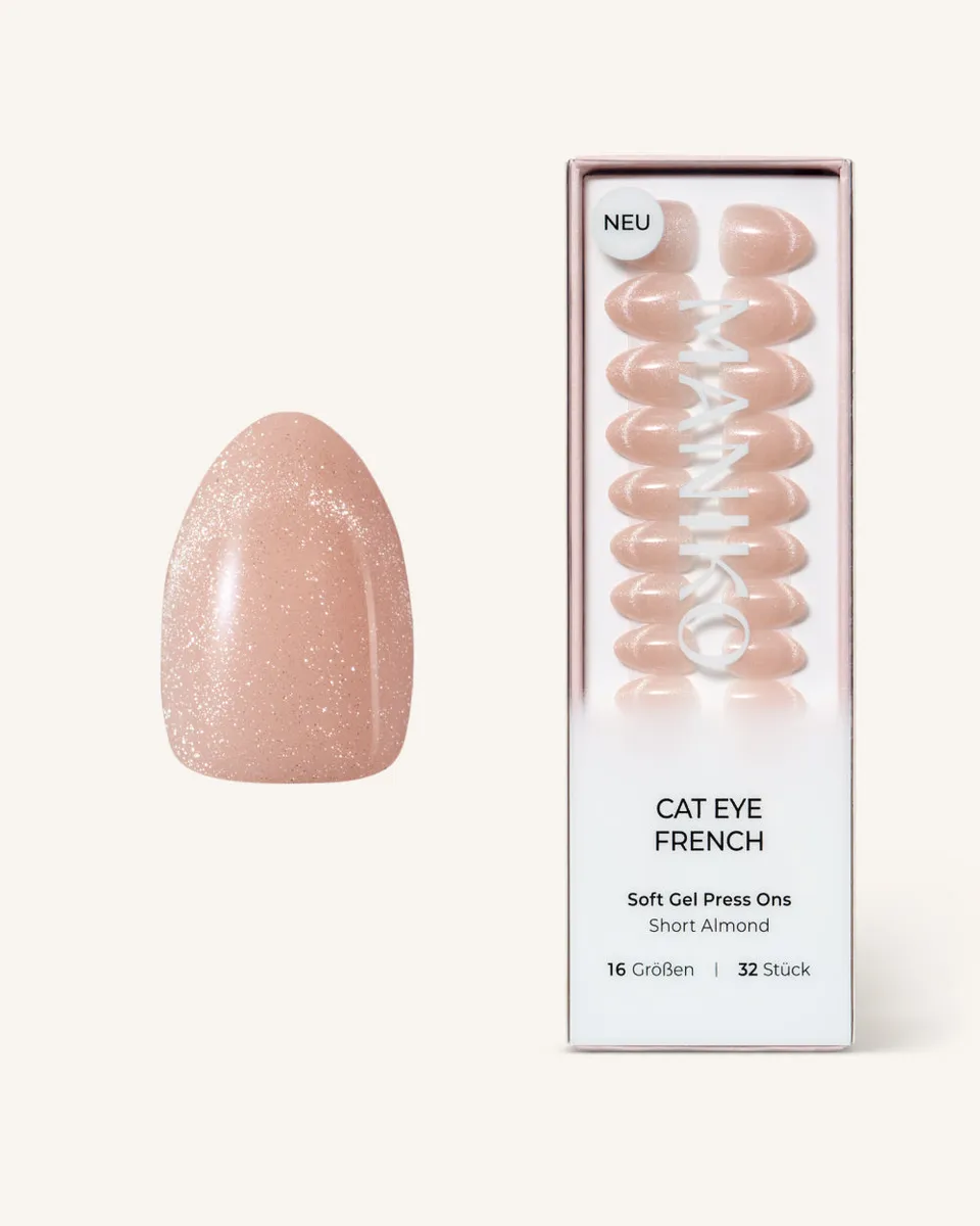 maniko-cat-eye-french-short-almond-soft-gel-press-ons image 1