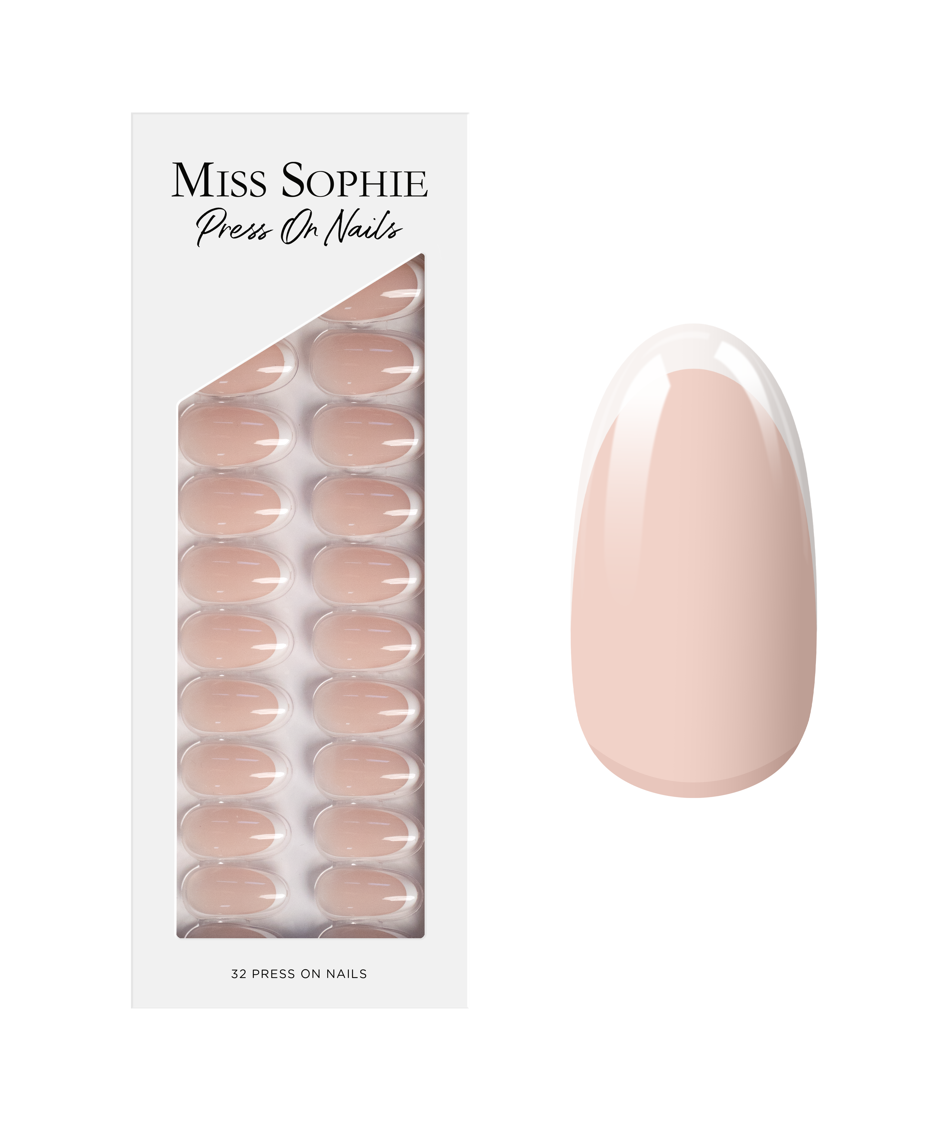 miss-sophie-french-tips-press-on-nails-medium-round image 1