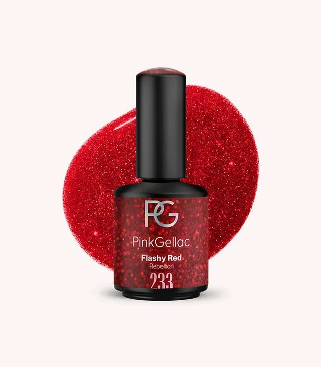 pink-gellac-233-flashy-red-roter-glitzer-gel-lack image 1