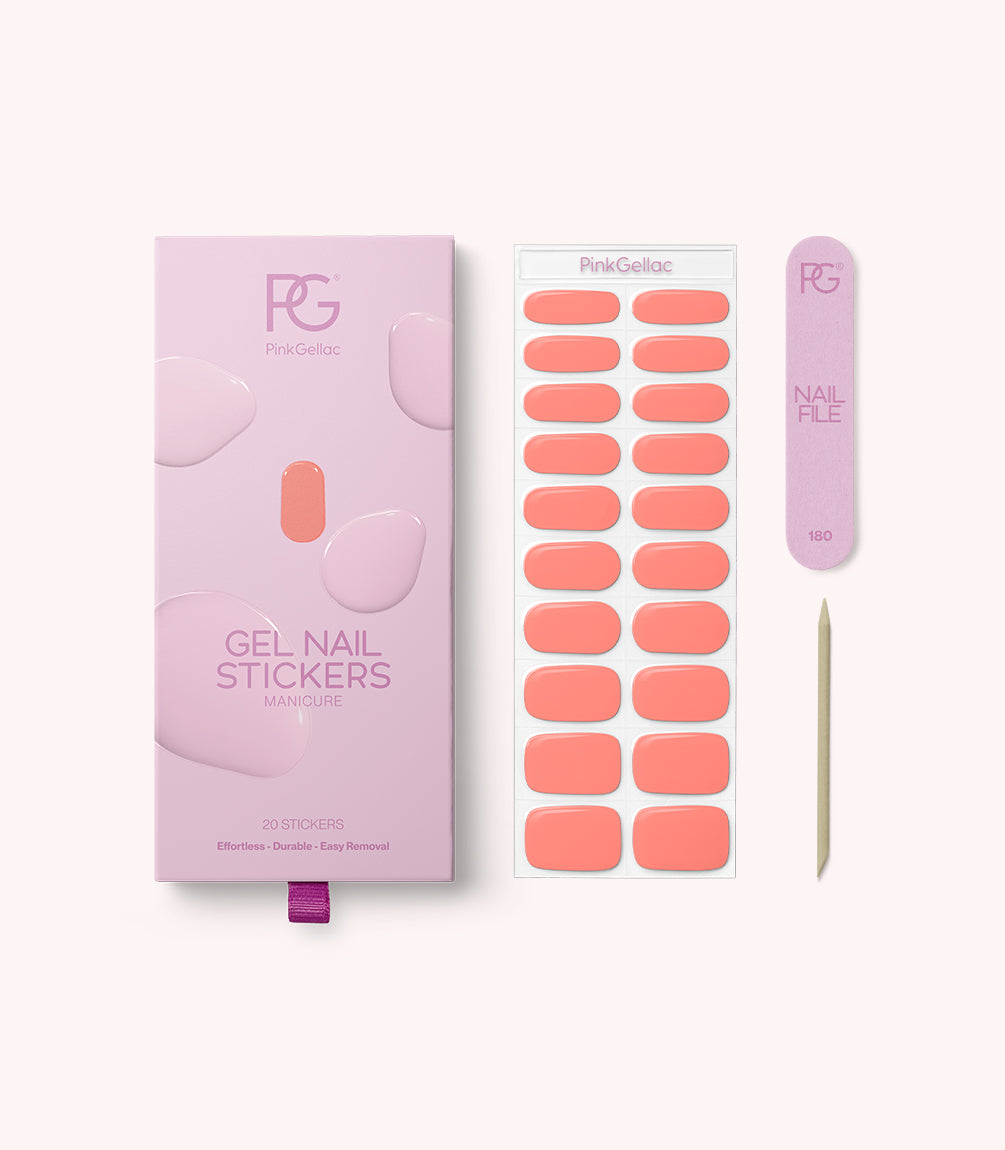 pink-gellac-043-soft-apricot-gel-nail-stickers-manicure-orange image 2