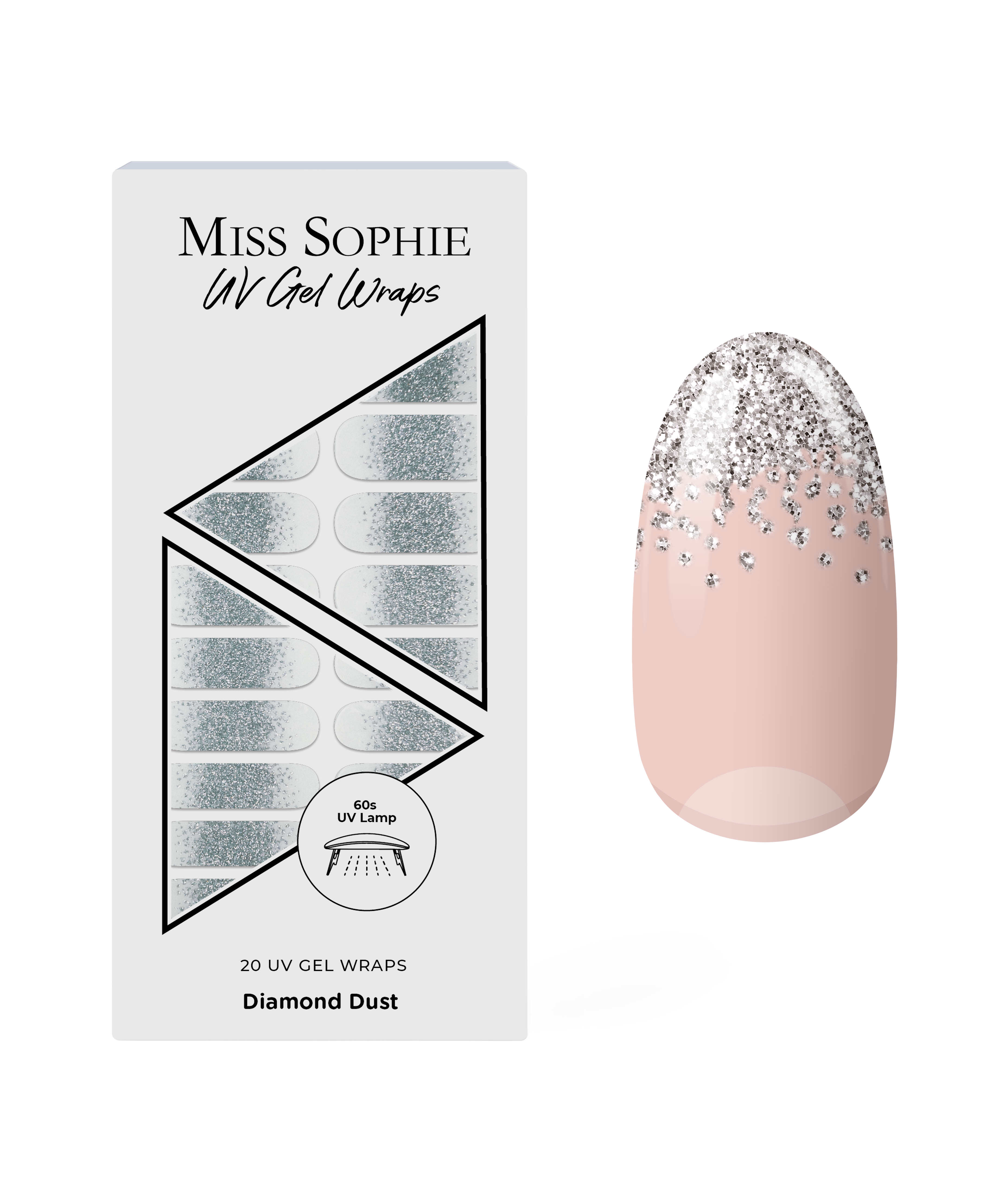 miss-sophie-diamond-dust-uv-uv-gel-nagelfolien-transparent-mit-silber-glitzer image 1