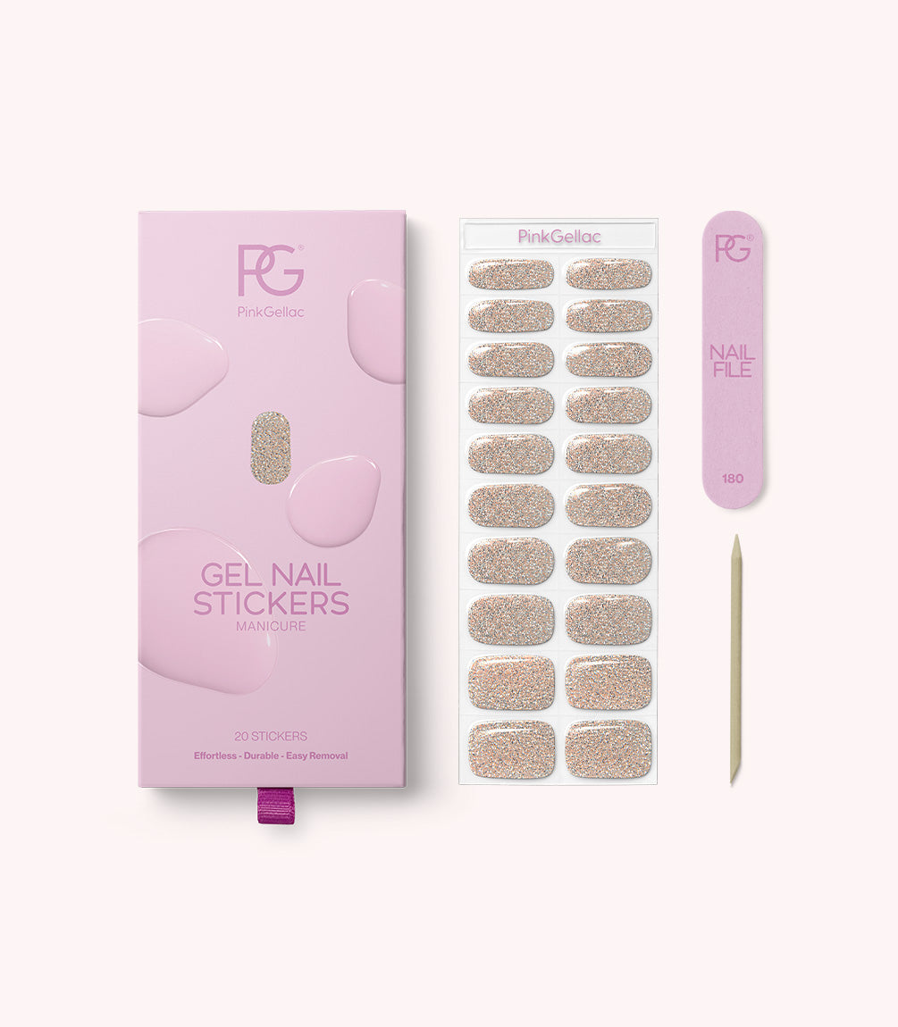 pink-gellac-016-champagne-sparkle-gel-nail-stickers image 2