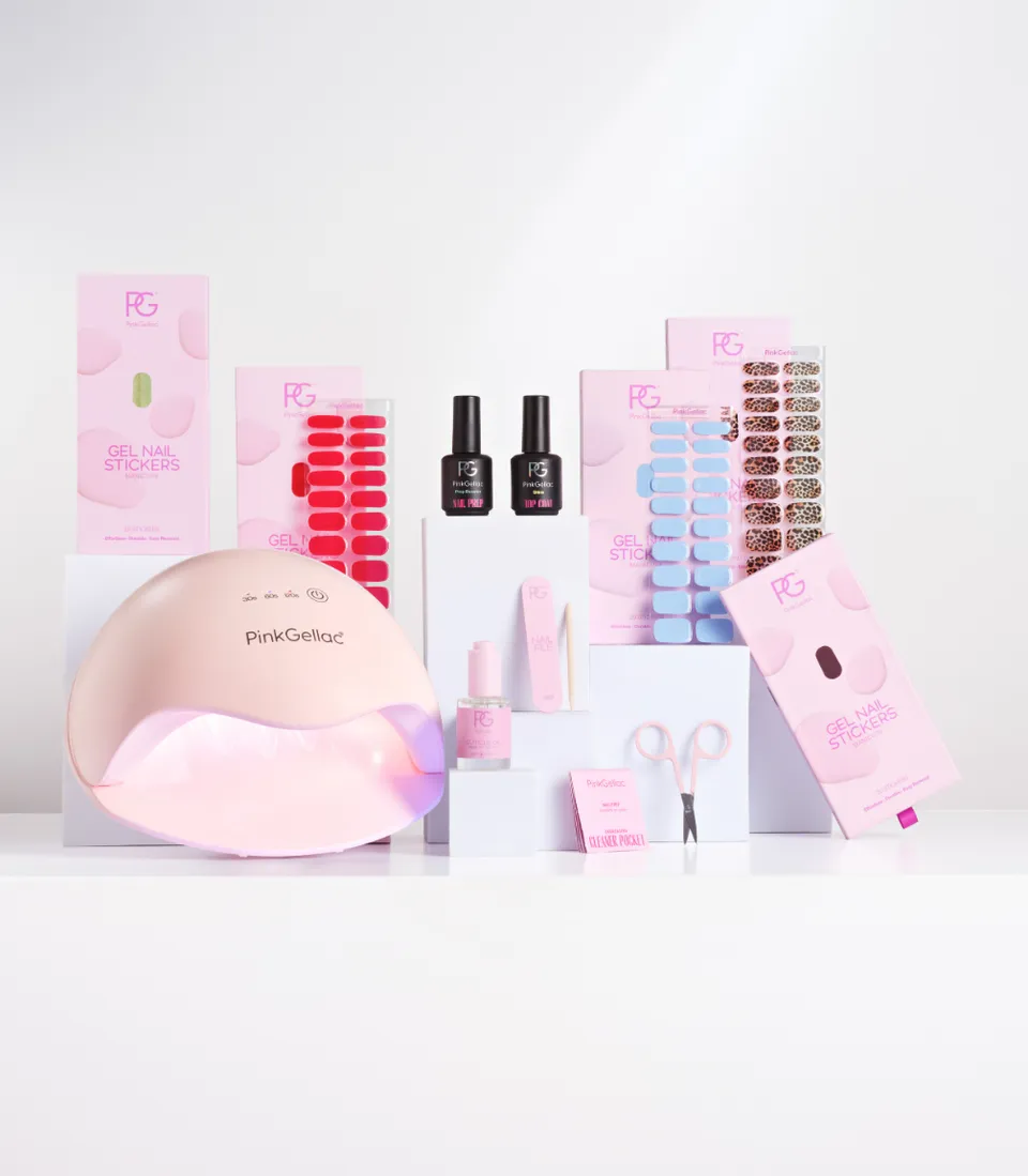 pink-gellac-w-hl-set-gel-nagelsticker-starter-set-mit-lampe image 1