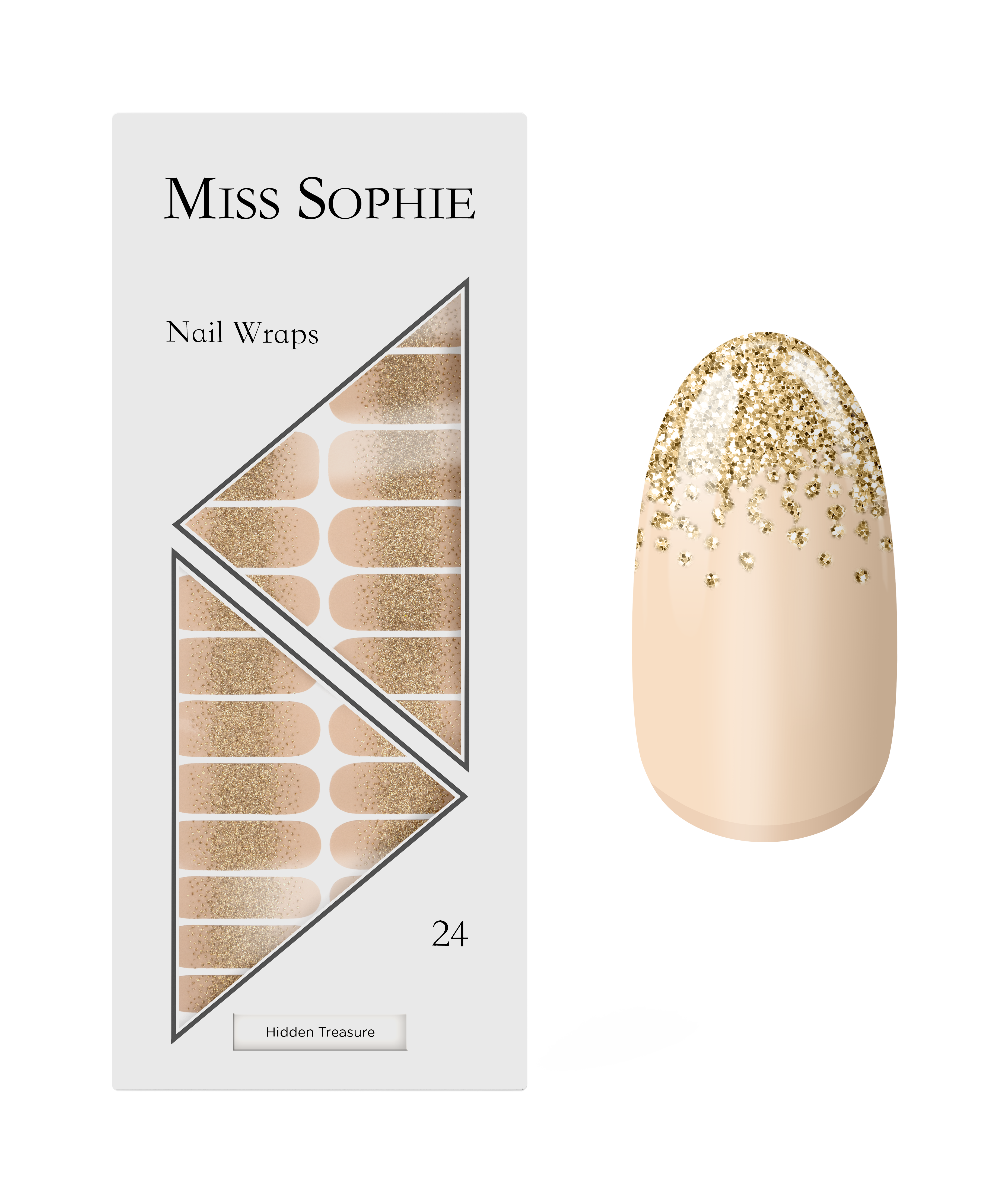miss-sophie-hidden-treasure-nail-wraps-in-ultra-glamour-gold-glitzer image 1
