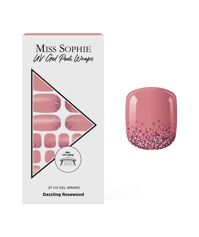 miss-sophie-dazzling-rosewood-uv-pedik-re-uv-gel-wraps-pedi-24-streifen image 1