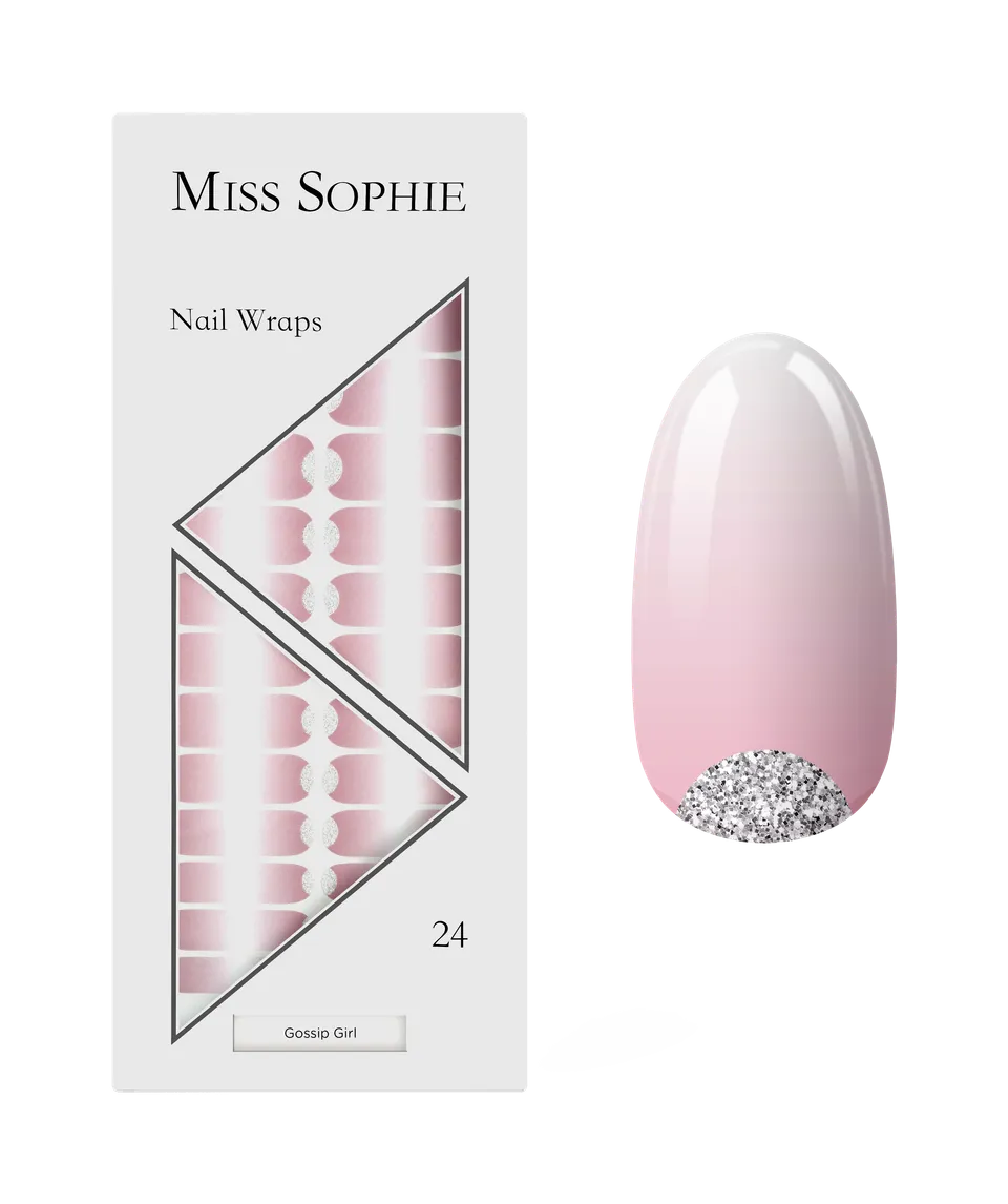 miss-sophie-gossip-girl-nagelfolien-ros-babyboomer-mit-glitzer image 1