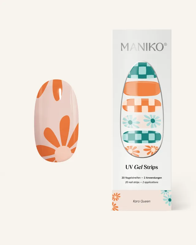 maniko-karo-queen-uv-gel-strips-karo-orange-gr-n image 1