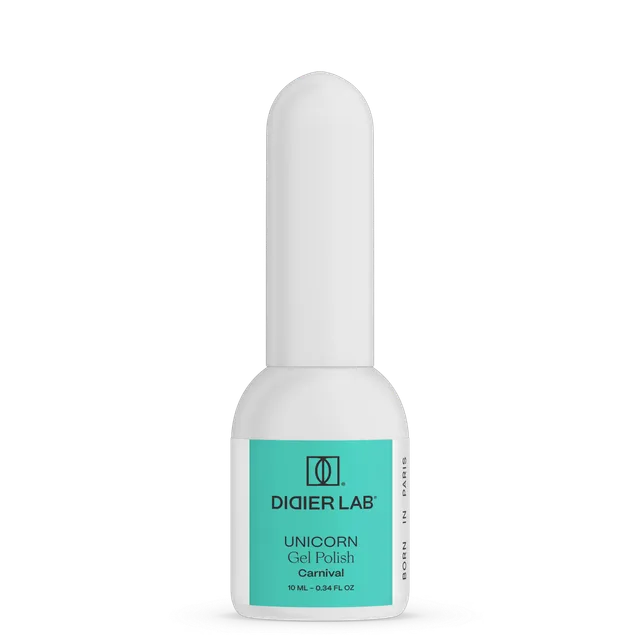 didier-lab-unicorn-carnival-uv-nagellack-10ml-gr-n-mit-bunt-partikeln-hema-tpo-f image 1