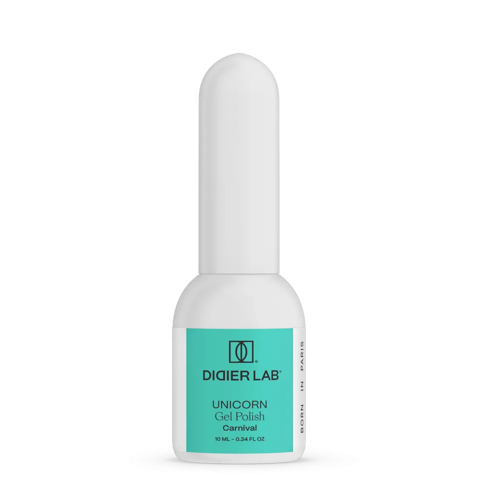 didier-lab-unicorn-carnival-uv-nagellack-10ml-gr-n-mit-bunt-partikeln-hema-tpo-f image 1