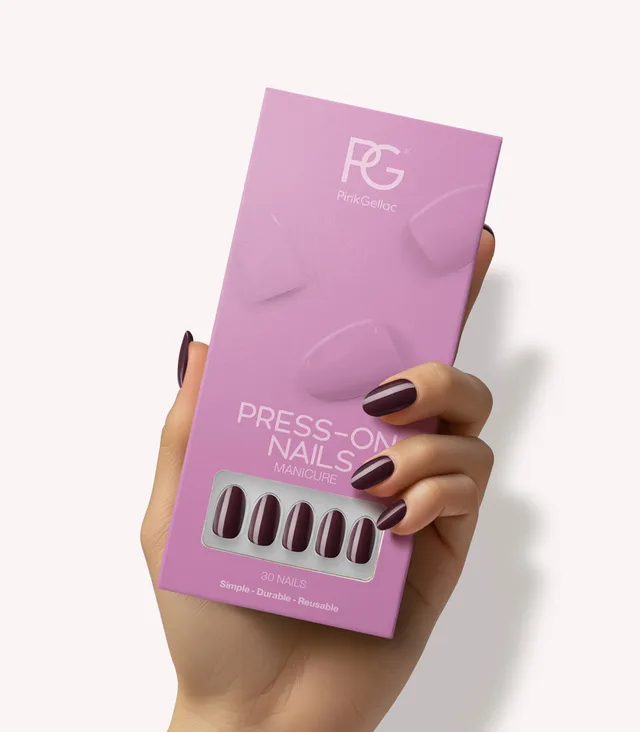 pink-gellac-332-sangria-red-press-on-nails-rot-rund-mittel image 1