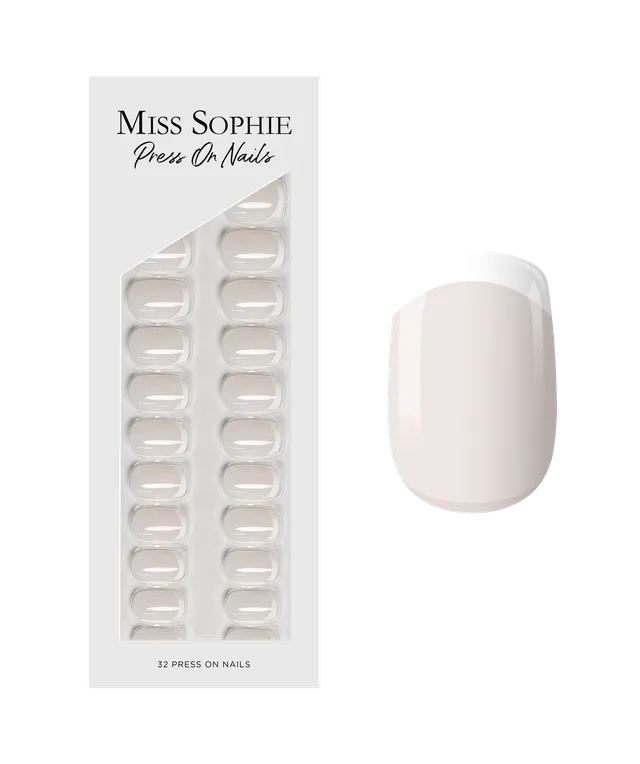 miss-sophie-milky-french-press-on-nails-short-square image 1