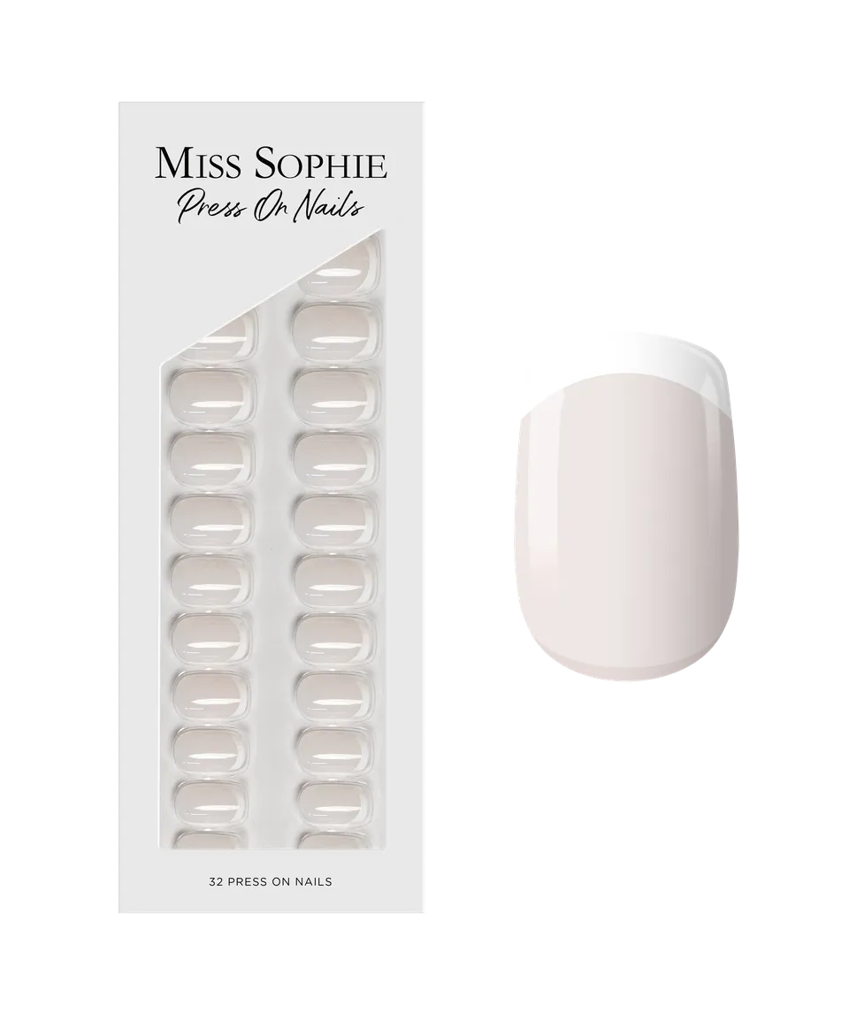 miss-sophie-milky-french-press-on-nails-short-square image 1