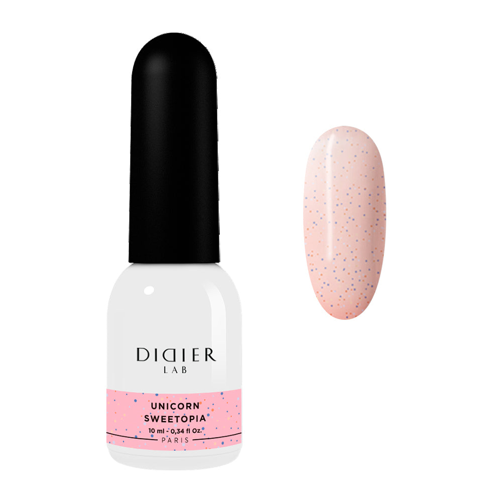 didier-lab-unicorn-uv-nagellack-sweetopia-10ml-rosa-mit-konfetti-hema-tpo-frei image 1