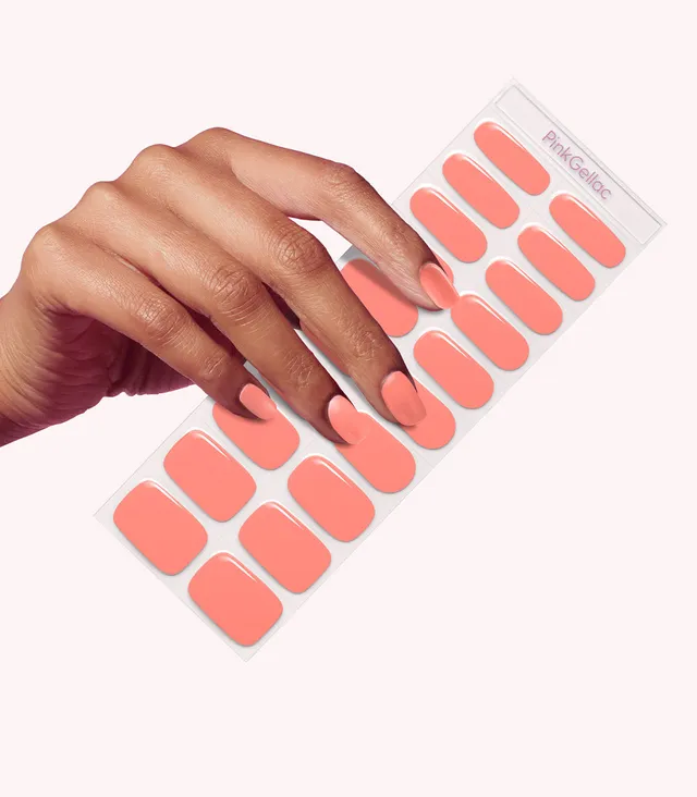 pink-gellac-043-soft-apricot-gel-nail-stickers-manicure-orange image 1