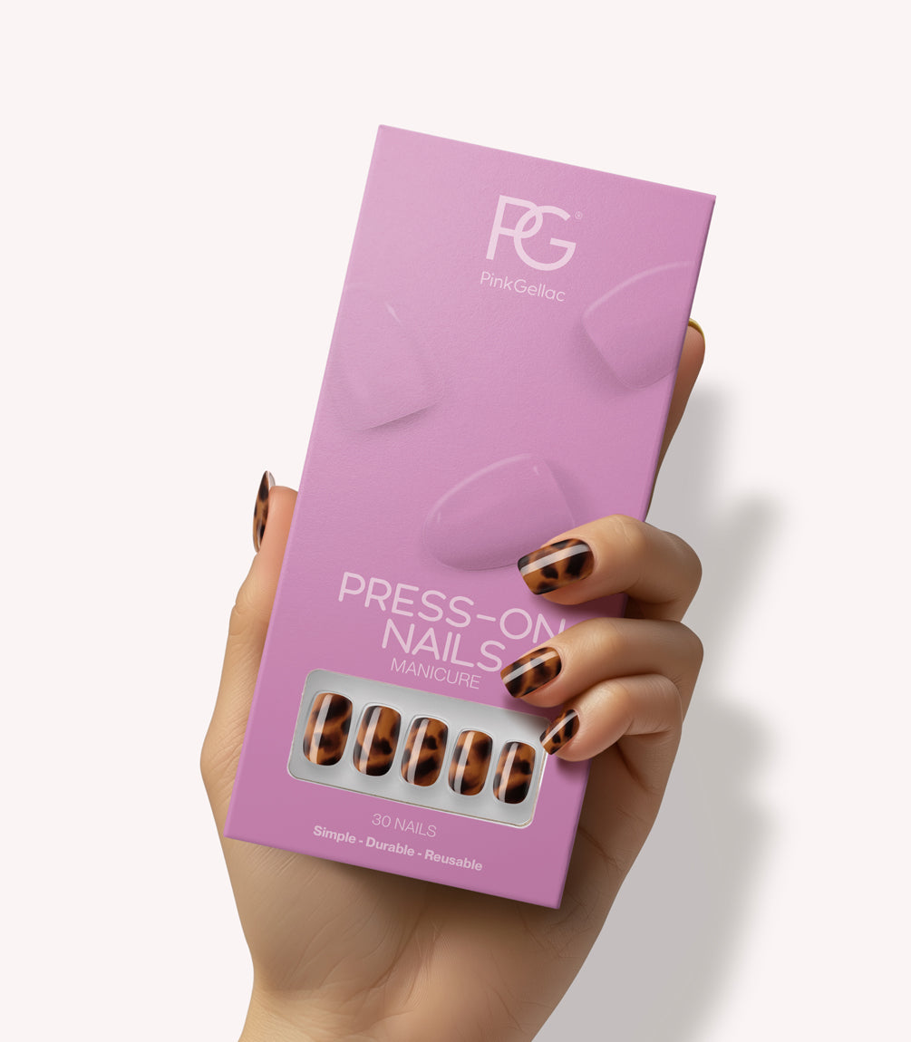pink-gellac-2007-tortoise-touch-press-ons-eckig-mittel image 1