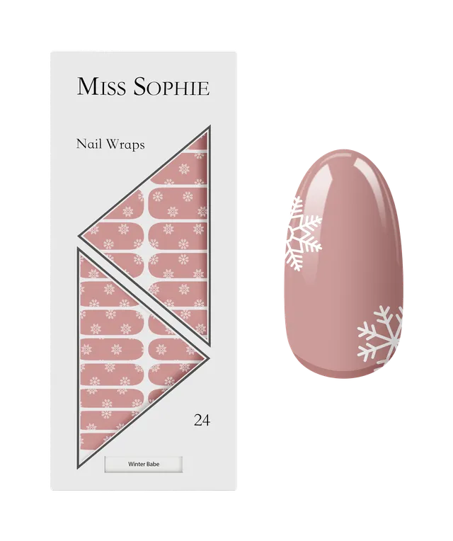 miss-sophie-winter-babe-nail-wraps-nude-rosa-schneeflocke image 1