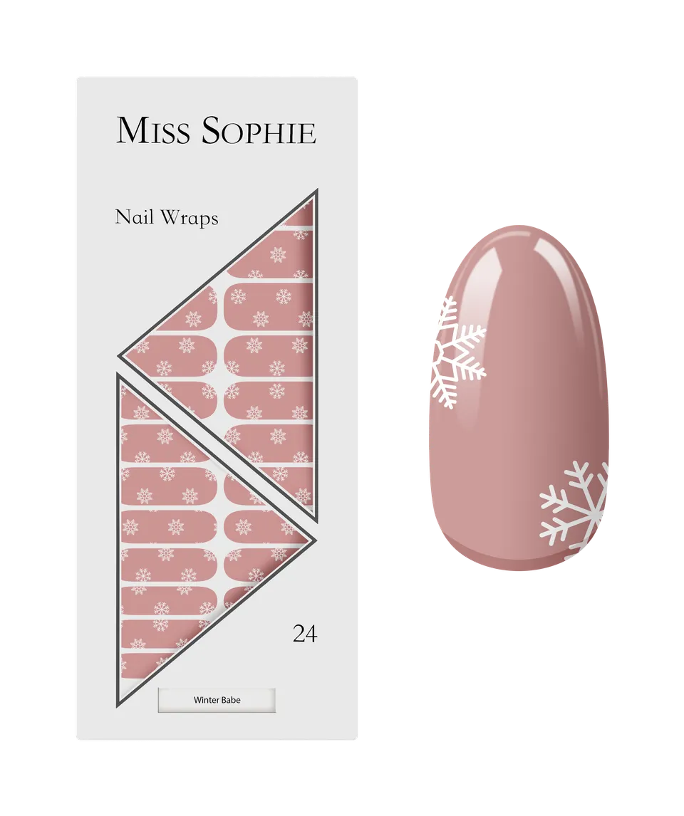 miss-sophie-winter-babe-nail-wraps-nude-rosa-schneeflocke image 1