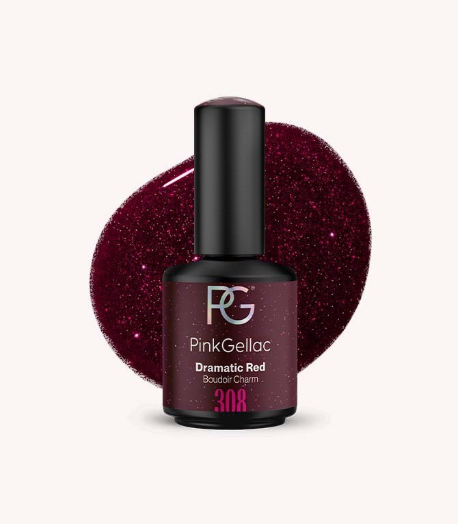 pink-gellac-308-dramatic-red-gel-nagellack-glitzer image 1