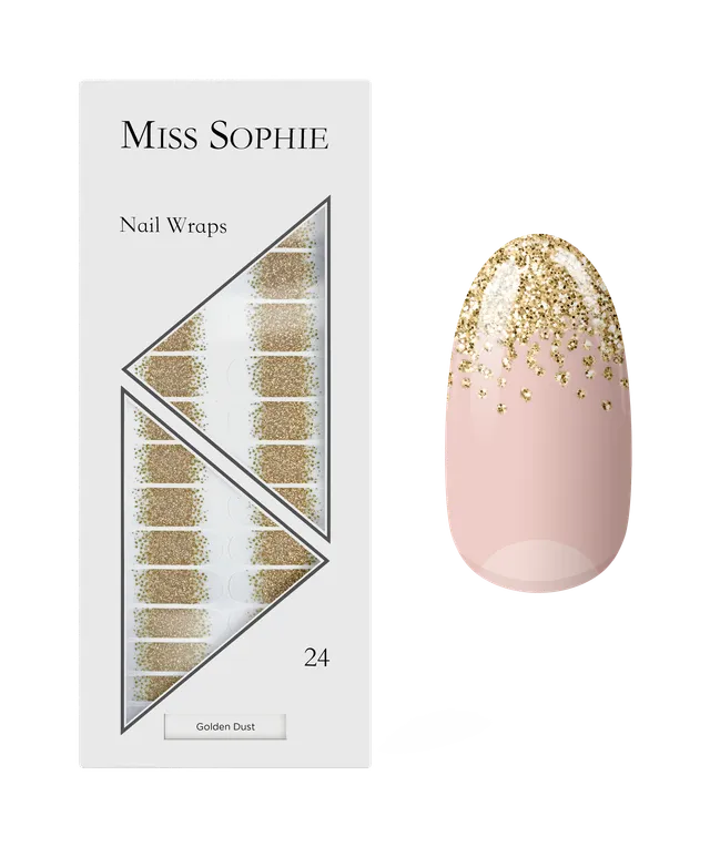 miss-sophie-golden-dust-nail-wraps-gold-glitzer-transparent image 1