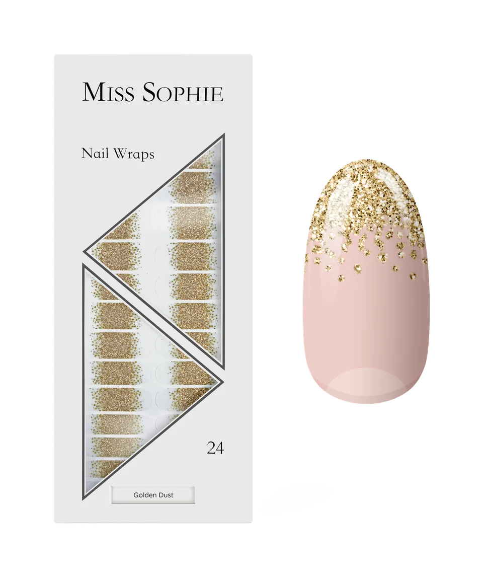 miss-sophie-golden-dust-nail-wraps-gold-glitzer-transparent image 1