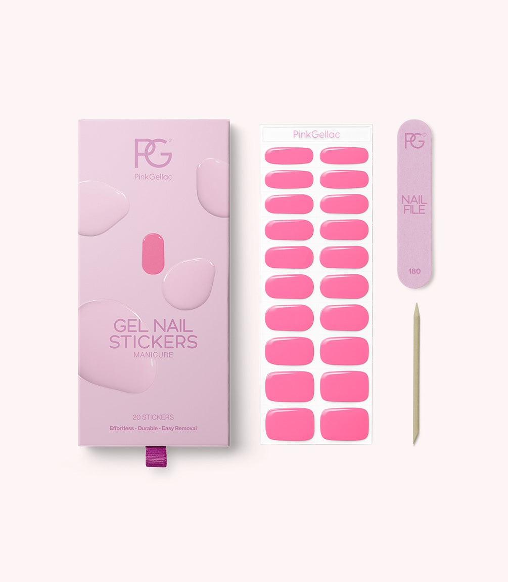 pink-gellac-006-neon-pink-gel-nail-stickers-manik-re image 2