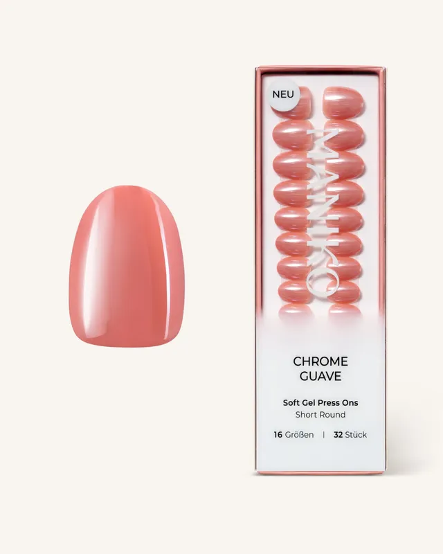 maniko-chrome-guave-short-round-soft-gel-press-ons image 1