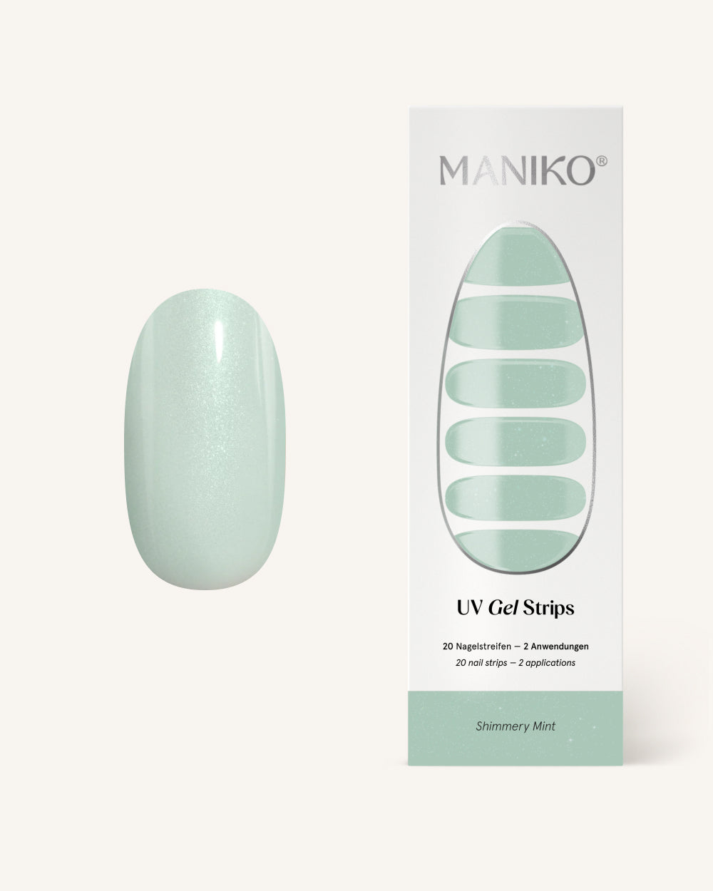 maniko-shimmery-mint-uv-gel-strips image 1