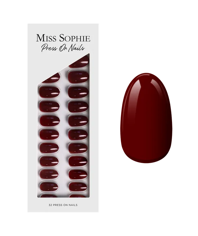 miss-sophie-burgundy-press-on-nails-short-round image 1