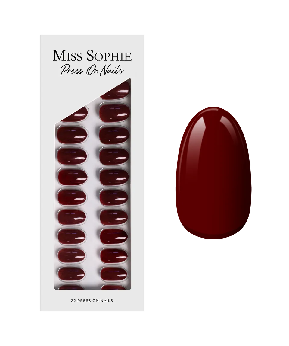 miss-sophie-burgundy-press-on-nails-short-round image 1