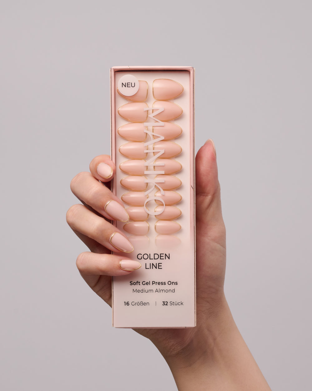 maniko-golden-line-soft-gel-press-ons-medium-almond image 2