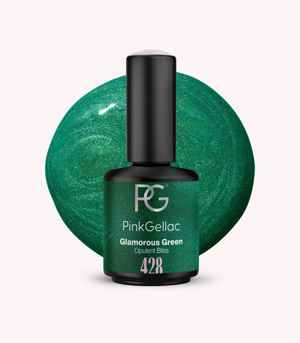 pink-gellac-428-glamorous-green-gel-nagellack-metallic image 1