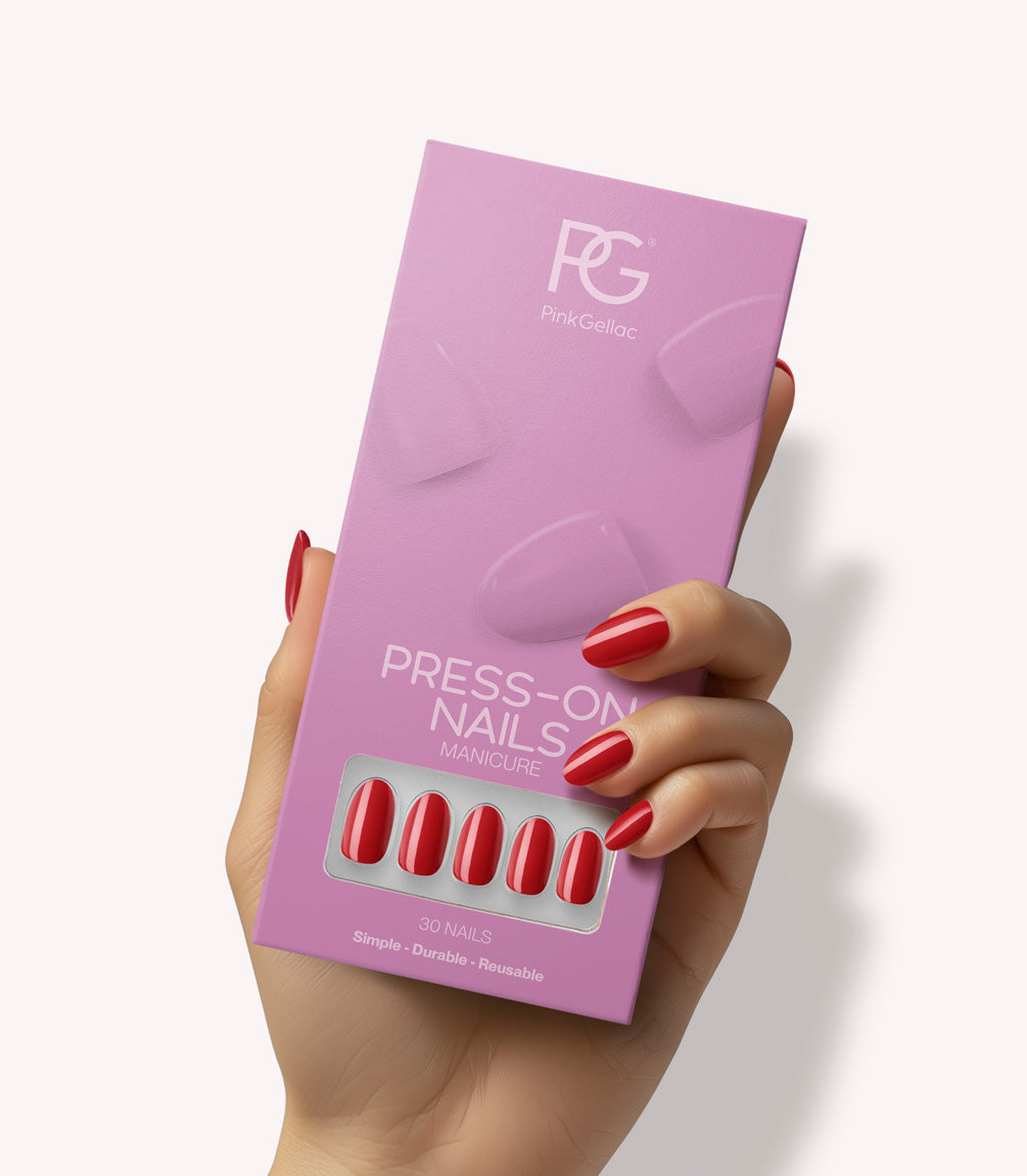 pink-gellac-109-lipstick-red-press-on-nails-rund-mittel image 1