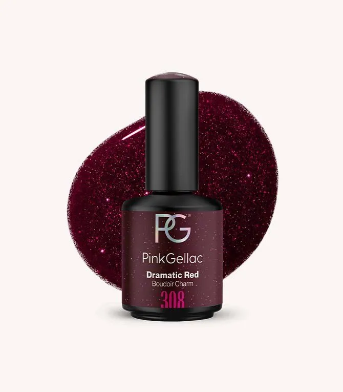 pink-gellac-308-dramatic-red-gel-nagellack-glitzer image 1