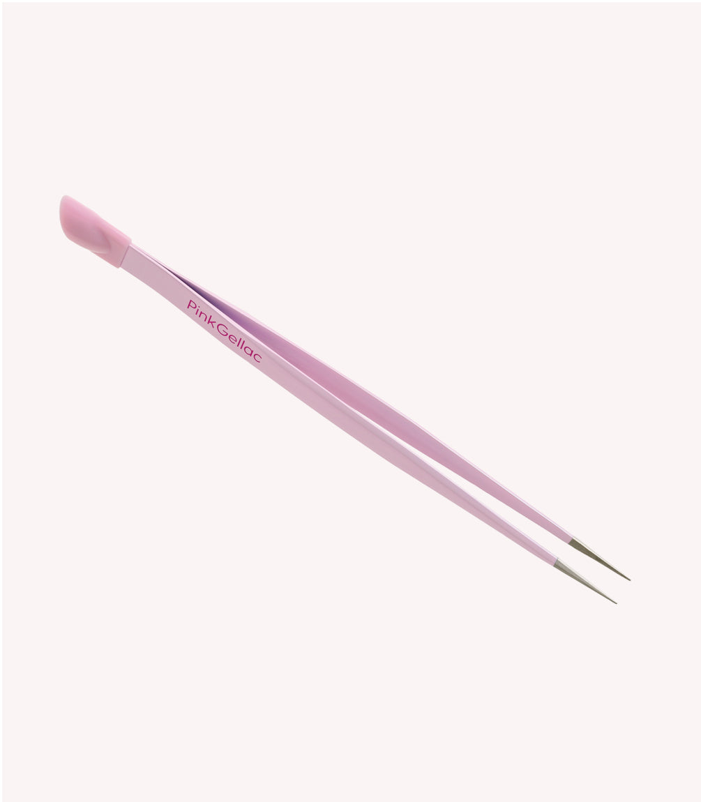 pink-gellac-nail-art-tweezer-2-in-1-pinzette-mit-silikonkopf image 1