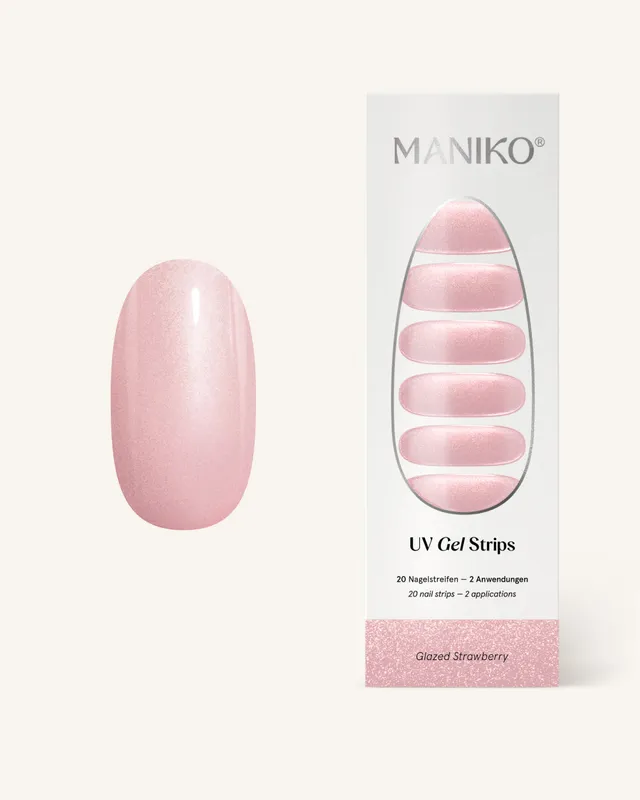 maniko-glazed-strawberry-uv-uv-gel-strips-pearl-chrome image 1