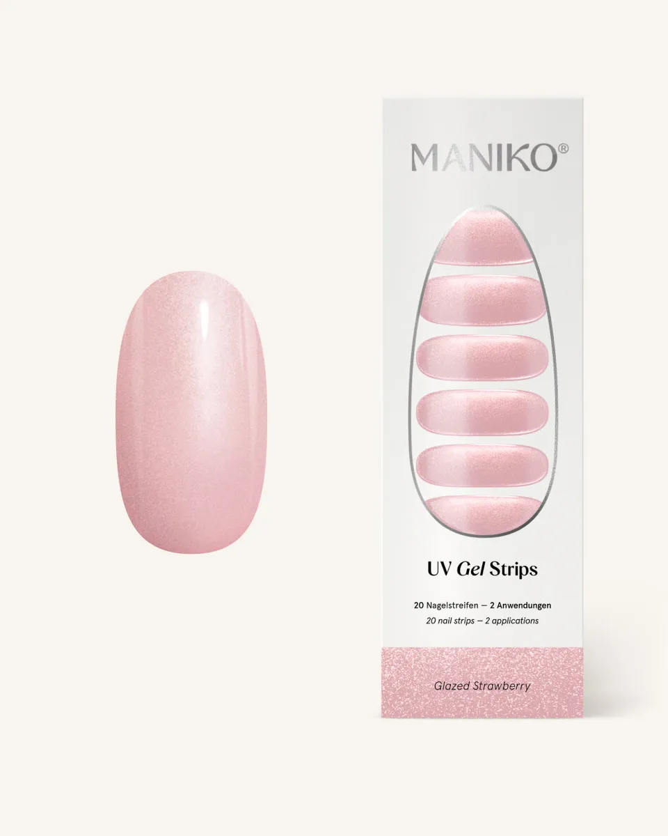 maniko-glazed-strawberry-uv-uv-gel-strips-pearl-chrome image 1