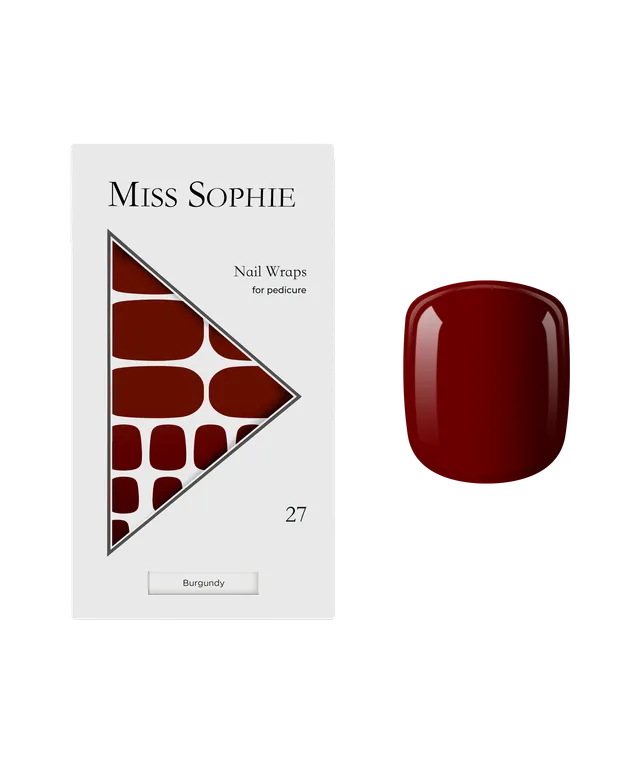miss-sophie-burgundy-pedicure-nagelfolien image 1