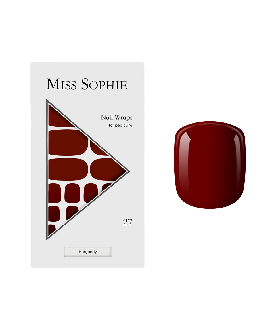 miss-sophie-burgundy-pedicure-nagelfolien image 1
