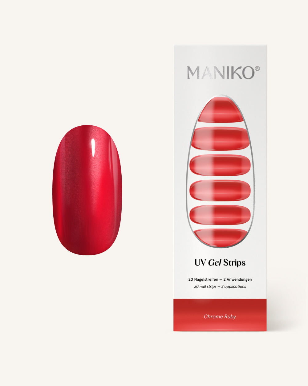 maniko-chrome-ruby-uv-uv-gel-strips-rot-mit-spiegeleffekt image 1