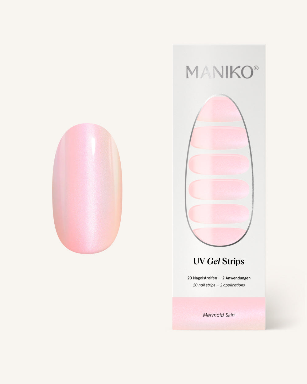 maniko-mermaid-skin-uv-gel-strips-kupfer-ros-schimmer image 1
