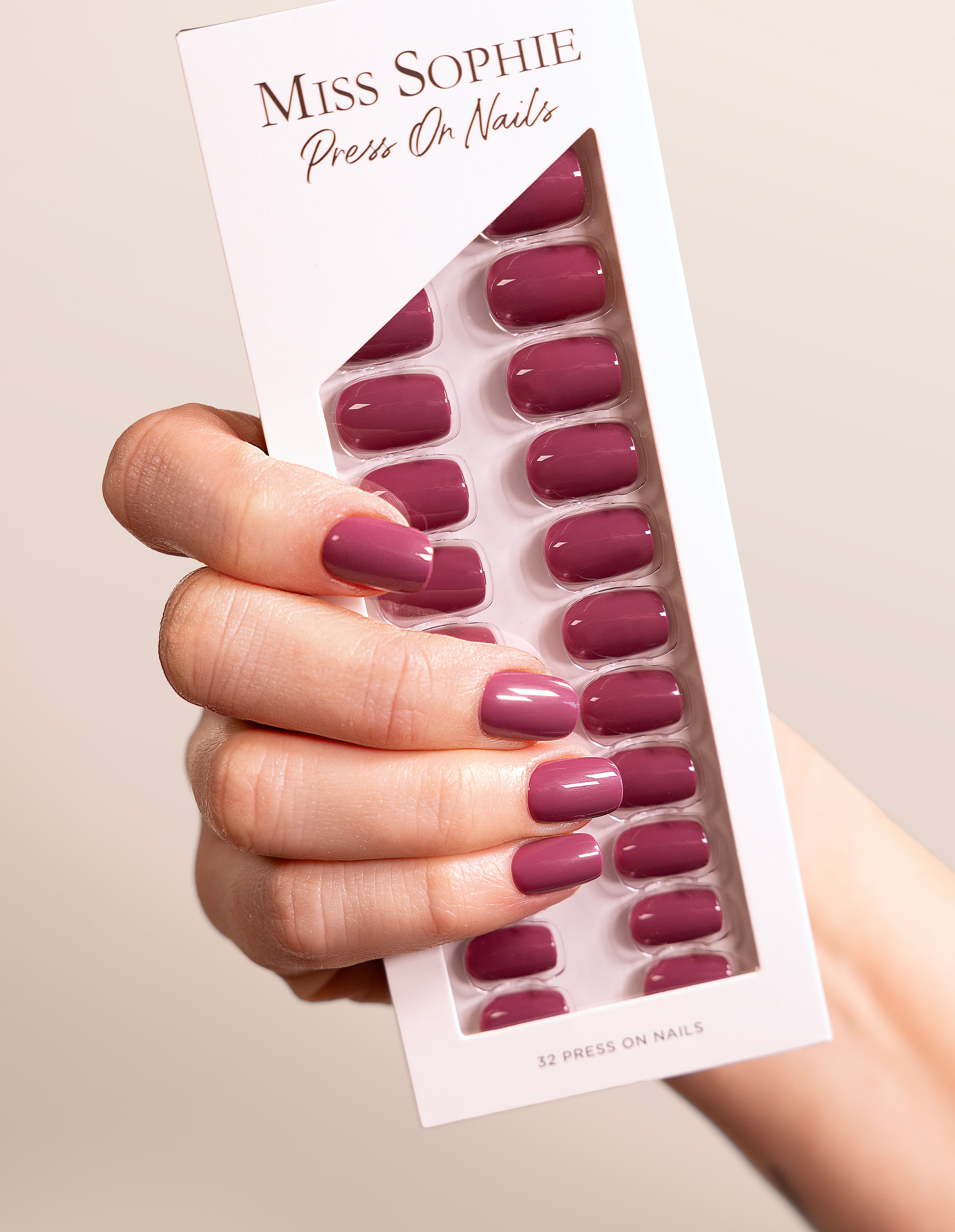 miss-sophie-rosewood-love-press-on-nails-short-square image 3