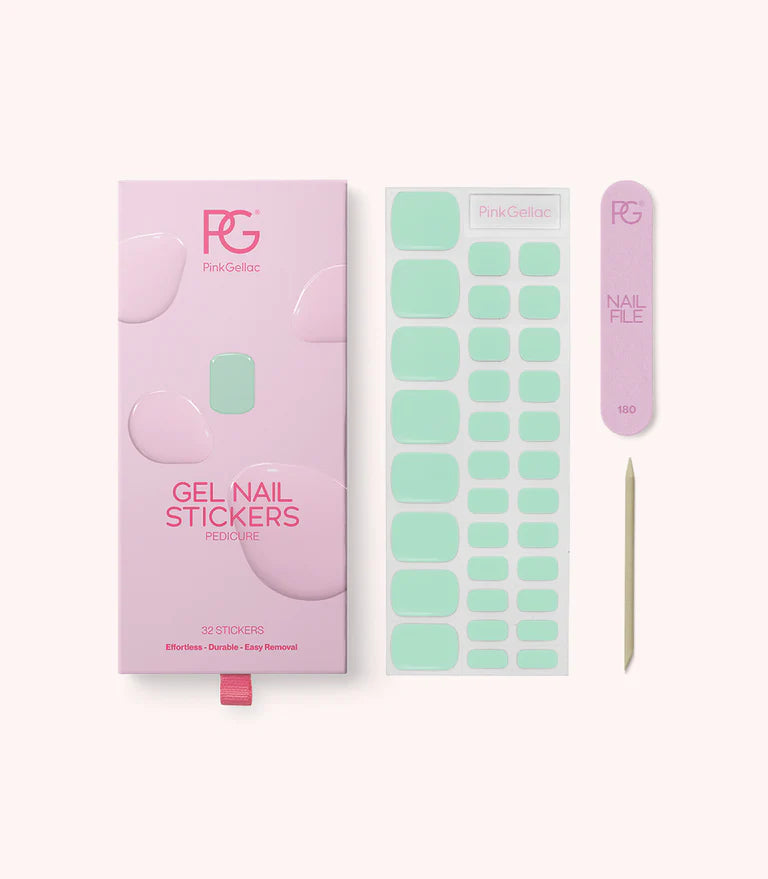 pink-gellac-488-melted-mint-set-press-on-nails-round-small-pedik-re-sticker image 5