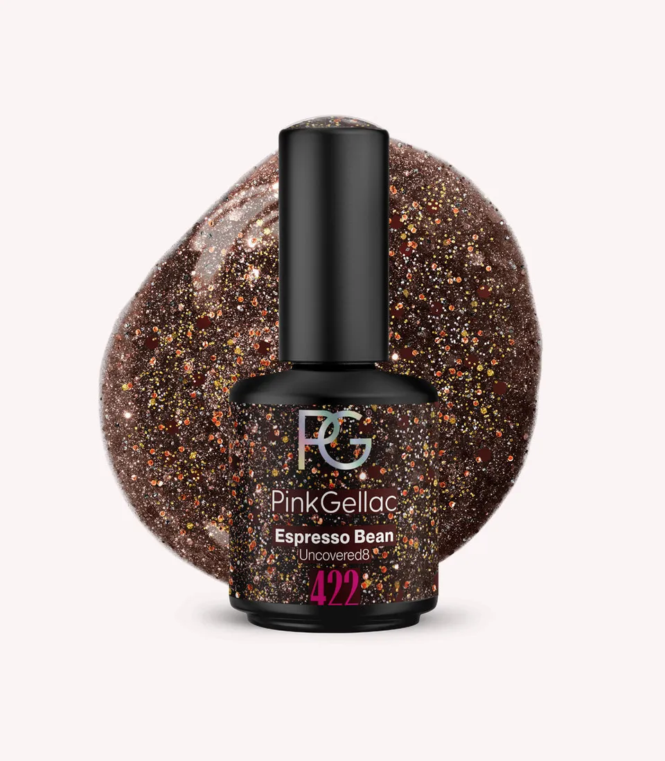 pink-gellac-422-espresso-bean-gel-nagellack-braun-glitzer image 1